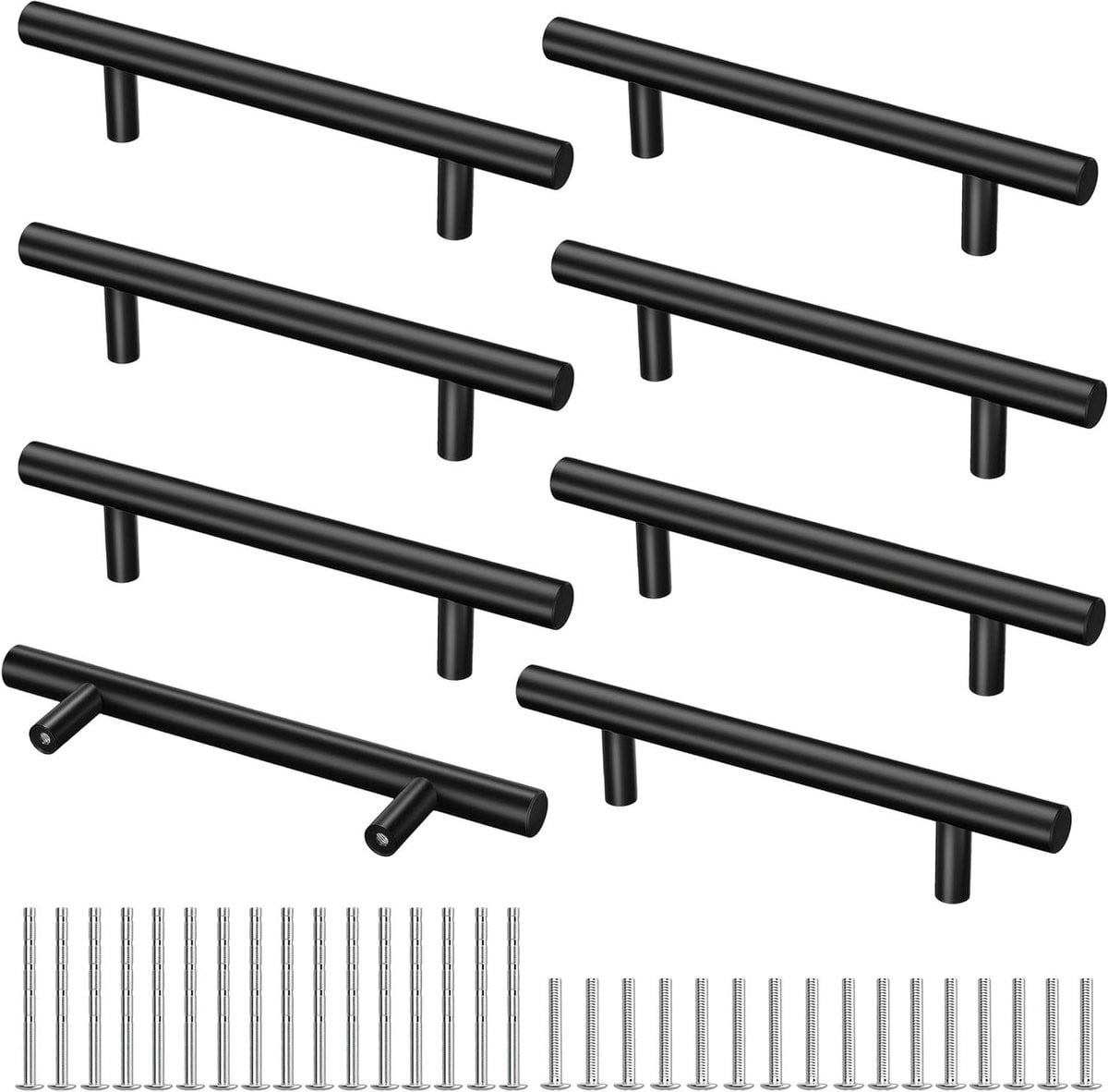 Zwarte meubelgrepen voor kast en deur, 128 mm