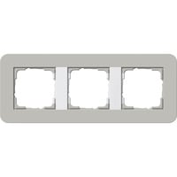 Abdeckrahmen 3fach, Abdeckung grau, Retail