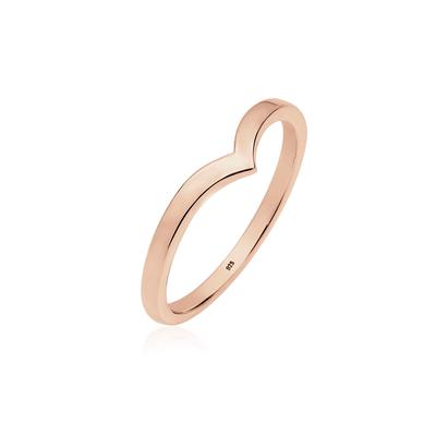 Silberring ELLI "Ring V-Stacking Geo Trend Blogger 925 Sterling Silber" Gr. 48, rosa (rosegold), Fingerringe, Damen, 48, Silber 925 (Sterlingsilber), Silberring