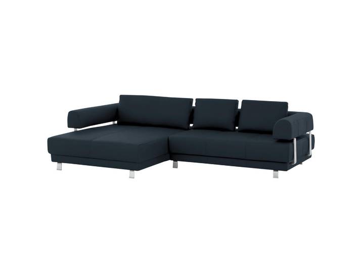 Ewald Schillig Brand Ecksofa, Dunkelblau, Metall, Echtleder, Dickleder, Füllung: Polyurethan (Pur), Ottomane links, L-Form, 307x188 cm, Goldenes M, Typenauswahl, Fussart wählbar, Lederauswahl, Stoffauswahl, seitenverkehrt erhältlich, individuell planbar, Wohnzimmer, Sofas & Couches, Wohnlandschaften, Ecksofas