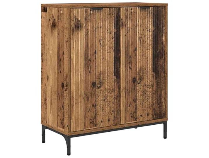 LASWWQMRF Sideboard Altholz 69,5 x 33 x 82 cm Kommode Holzwerkstoff Kompakter Beistellschrank fuer Wohnzimmer und Schlafzimmer mit robusten Metallfuessen und Kippschutz fuer mehr Sicherheit.