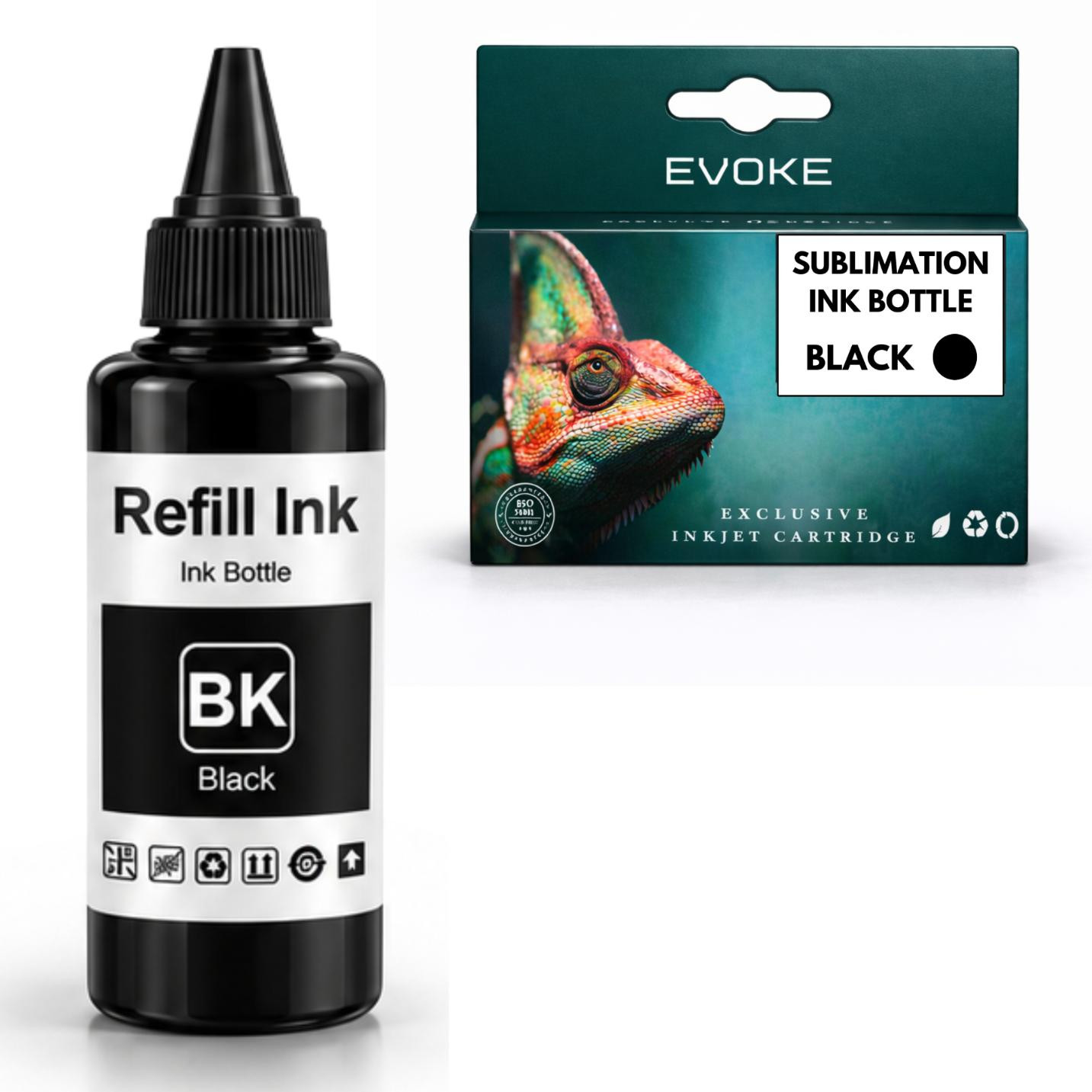 Evoke sublimatie-inkt zwart 100 ml voor Epson-printers