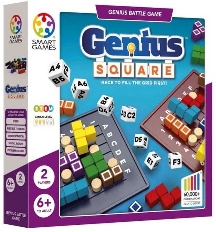 Smart Games Genius Square Refresh 2024 Challenge for 1 or 2 Players by SmartGames with 60,000 Puzzles and 5 Difficulty Levels