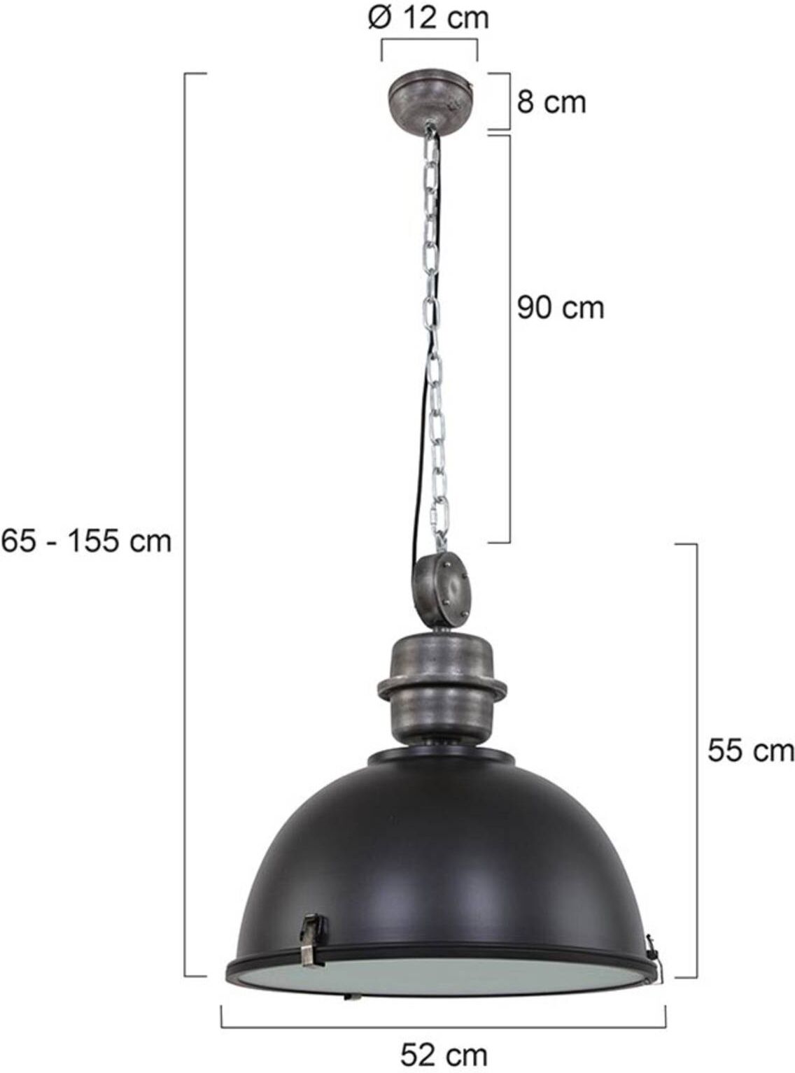 Steinhauer Hängelampe Bikkel, dimmbar, schwarz, für Wohn- / Esszimmer, Metall, Industrielles Design, Pendelleuchte