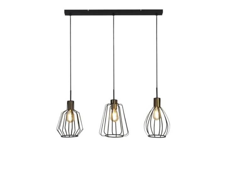 Searchlight Melbourne 3 Light Cage Bar Pendelleuchte, Schwarz, Antikmessing