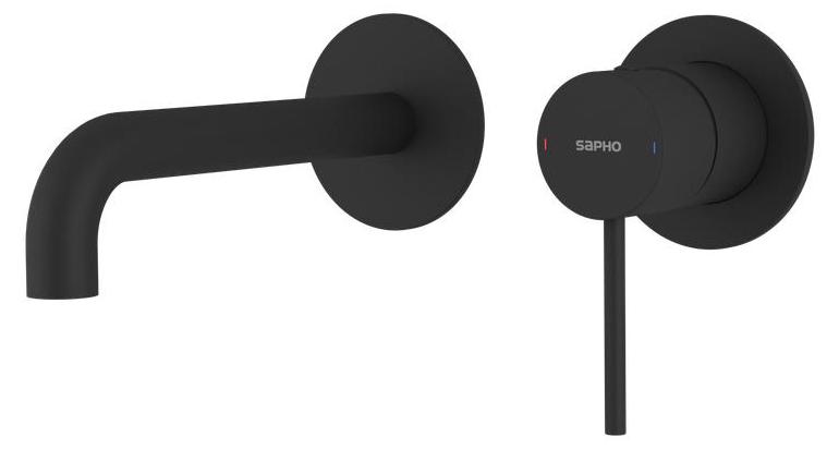 Sapho ULTRAMIX 2-Element Waschbeckenarmatur, Auslauf 20cm, Schwarz matt