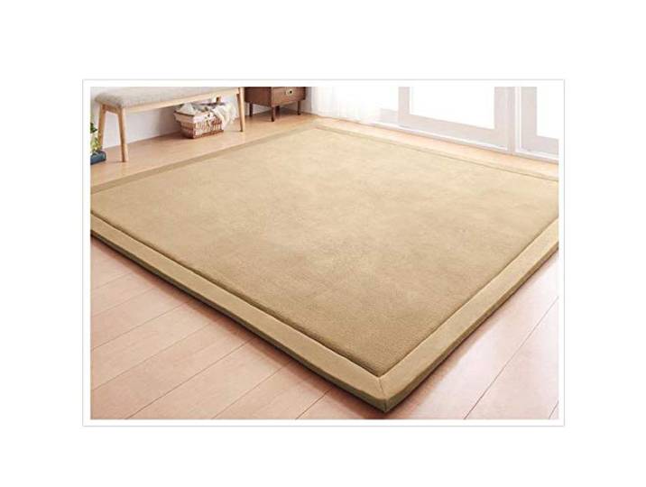 Loartee 200x300cm Kinder-Teppich, korallenrote Samt-Krabbeldecke fürs Kind Naturbraun, Korallenroter Samt-Kinderteppich, stoßdämpfend, für Krabbelkinder