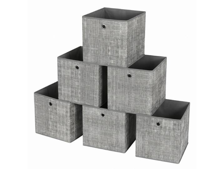 JOYFURNOS Boîtes de Rangement Pliables, Lot de 6 Boîtes en Tissu, 30 x 30 x 30 cm, pour Meuble Cube, pour Étagères, Rangement pour Vêtements, Gris