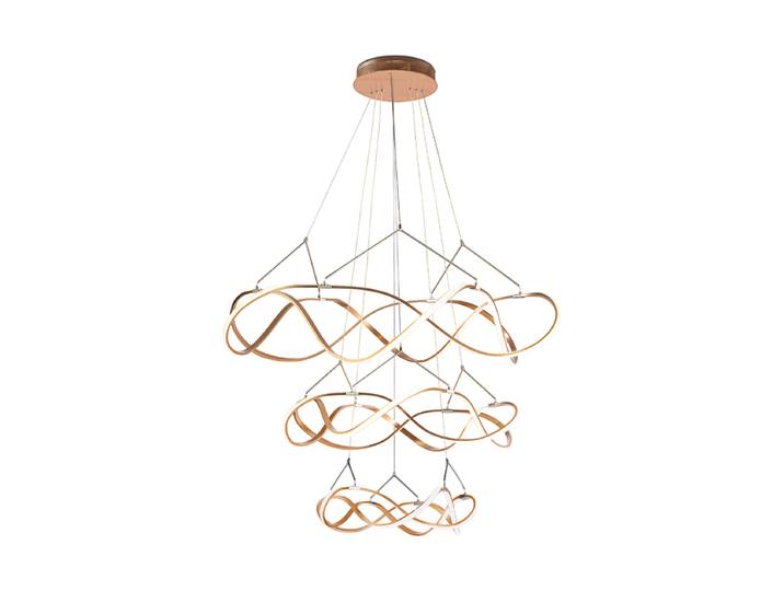 Grosse LED Design Pendel- & Gallerielampe „Molly“ mit Fernbedienung Roségold Schuller