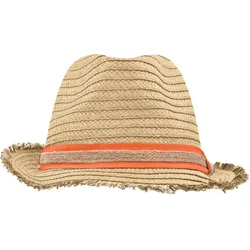 Myrtle Beach Unisex Hut mit Fransenkrempe MB6703 straw/orange L/XL