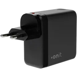 Onit USB-Wandladegerät Travel 2C1A 100 W GaN, Ladeport (100 W, 3 Ports), USB Ladegerät, Schwarz