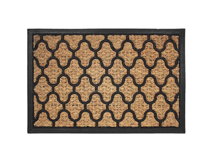 Robuste Kokos-Fussmatte, Relief Karo, Unterseite aus PVC, 40 x 60 cm