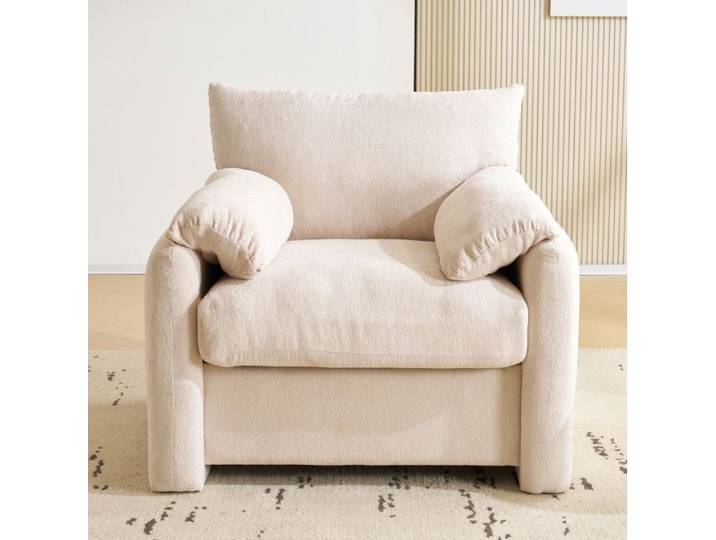 Canapé 1 place en tissu chenille fauteuil design moderne XL siège décoratif pour salon/chambre
