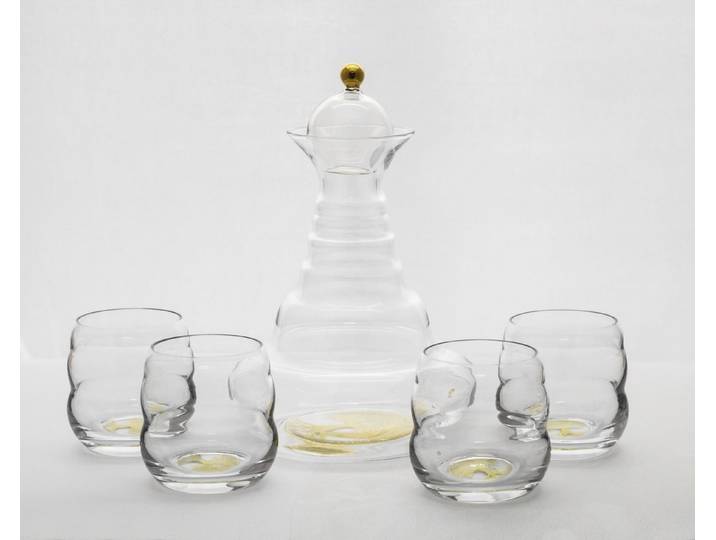 Natures-Design Wasserkaraffe Alladin Lebensbaum gold + 4 Becher Mythos Lebensbaum gold