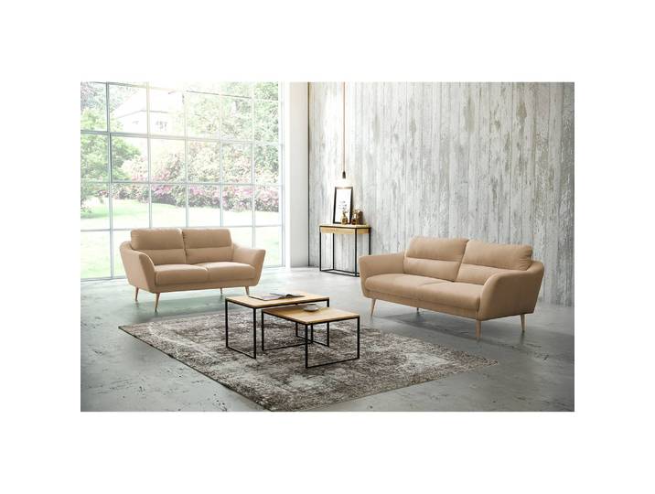 Sofa Lucinda I 2,5-Sitzer Beige Webstoff Hanabi 187 x 87 x 88cm Beige Skandi