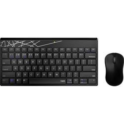 Rapoo 8000M Kabellos, Bluetooth® Tastatur, Maus-Set Ergonomisch Deutsch, QWERTZ Schwarz R-18129