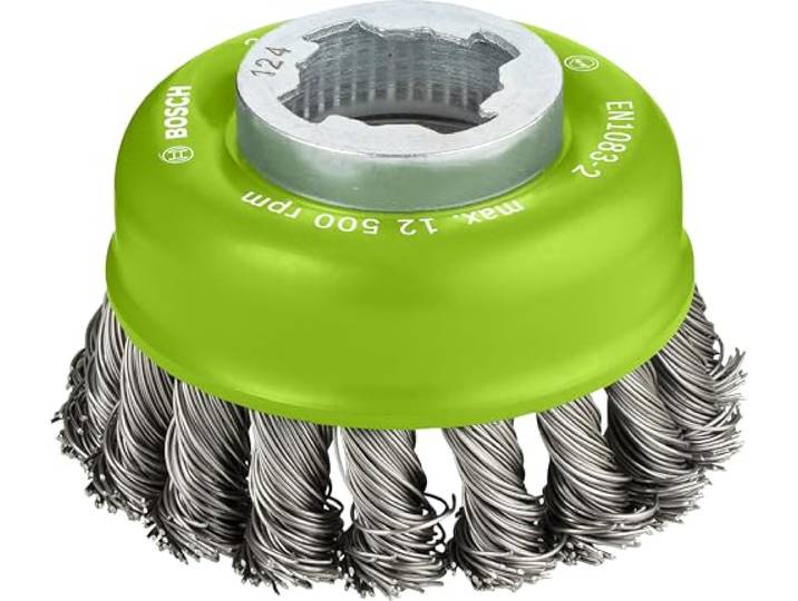 Bosch 1x Brosse boisseau à fils torsadés PRO Stainless Steel heavy \, X-Lock pour Acier\, Ø 75 mm Professional Accessoire Petite meuleuse angulaire