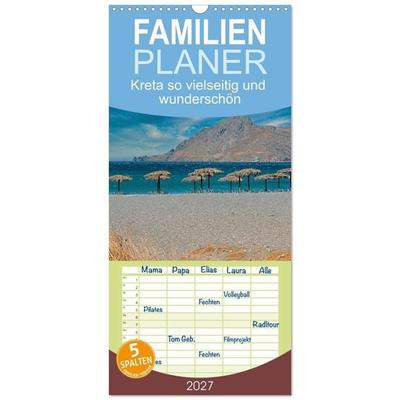 Familienplaner 2027 - Kreta so vielseitig und wunderschön mit 5 Spalten (Wandkalender, 21 x 45 cm) CALVENDO