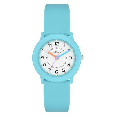 Quarzuhr S.OLIVER "The Little Spark", blau (blau, weiß), Armbanduhren, Kinder, blau, Quarzuhr, Armbanduhr, Silikonarmband, Kinderuhr, Mädchen, analog
