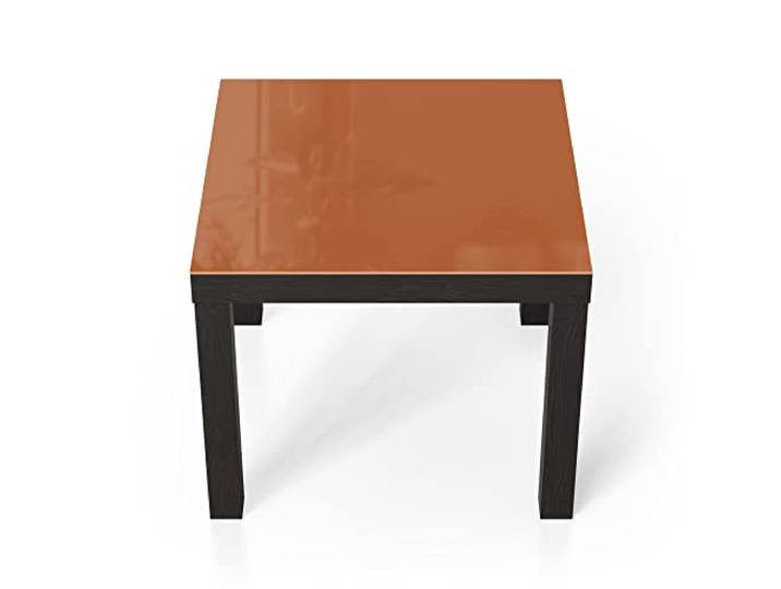 DEQORI Glastisch schwarz klein 55x55 cm Unifarben - Terrakotta ausgefallener Beistelltisch aus Glas Hochglanz Couchtisch fürs Wohnzimmer moderner Couch Tisch mit Design