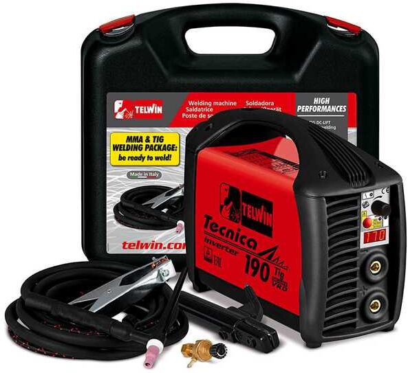 Telwin Tecnica TIG 190 DC - Saldatrice Inverter (TIG LIFT, MMA) + Valigetta, corrente continua (DC)
