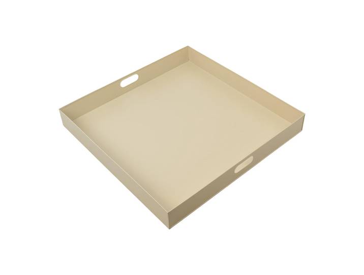 Loft42 Tablett Square Beige, Metall, 60x7x60 cm, Geschirr, Tischkultur & Serviergeschirr, Tabletts
