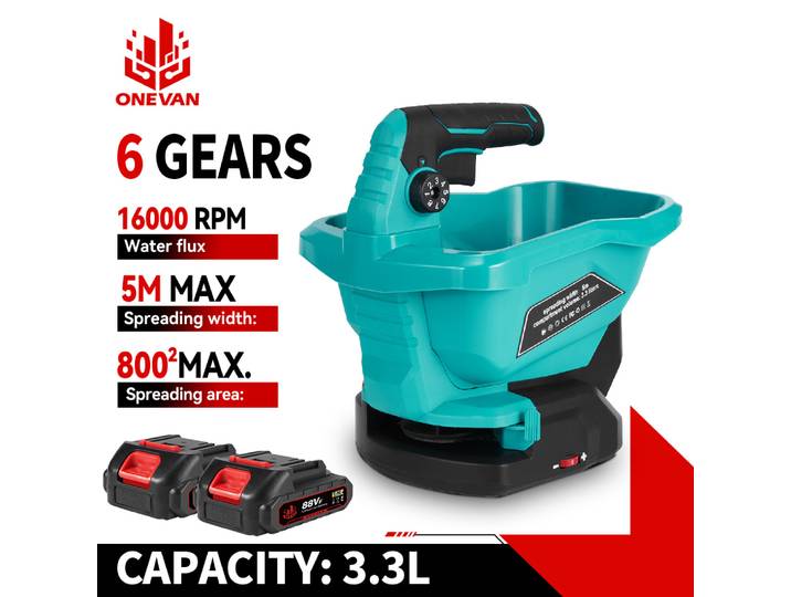 Semoir électrique ONEVAN 8 vitesses, outil de jardinage puissant, grande capacité, petite machine intégrée pour batterie Makita 18V.