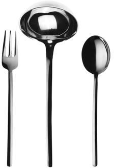 Mepra 3-piece Stainless Steel Due Serving Set (Fork, Spoon, and Ladle)