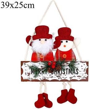 Inspire Select Double Head Christmas Door Hanging Decoration Snowman & Reindeer Holiday Pendant snowman
