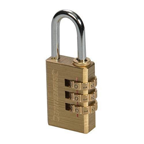 Silverline 744867 3-cijferig combinatie hangslot - Messing - 26mm