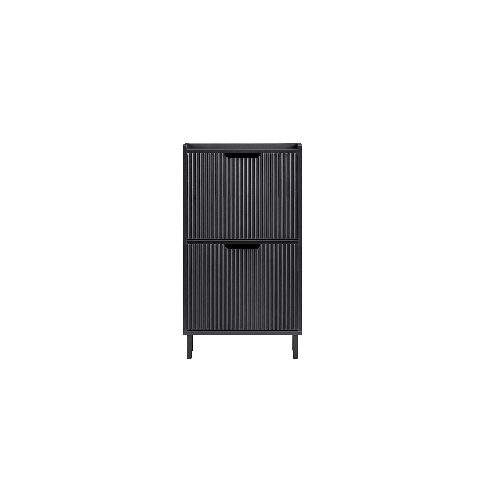 SoBuy Schuhschrank mit 2 Türen Schwarz 19x50,01x89,99cm Modern