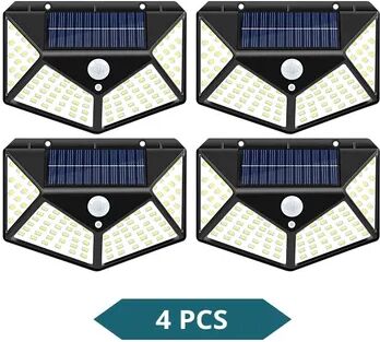 Top Demand Picks Multifunctional LED Solar Light With Motion Sensor, 270 Outdoor Garden Wall Lamp, IP65 Waterproof Decoration 4 Pcs
