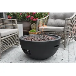 Gardenforma Gas Feuerstelle Jefferson Beton-Optik schwarz