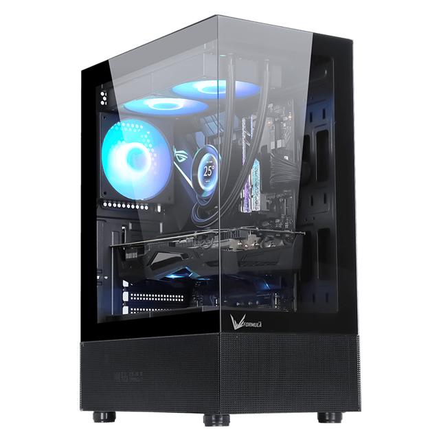 Formula Számítógépház - Crystal Z1 Black (fekete, ablakos, ATX, 1xUSB3.0, 1xUSB2.0, 1xType-C) (ATX, mATX, Mini-ITX) (HAZFORCRYSTALZ1BLACKV2)