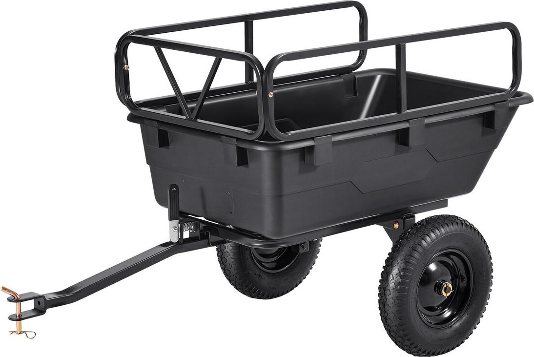 Kippanhänger 500 lbs 10 Kubikfuß Anhänger für Kunststoff-Garten-ATV-Anhängerwagen