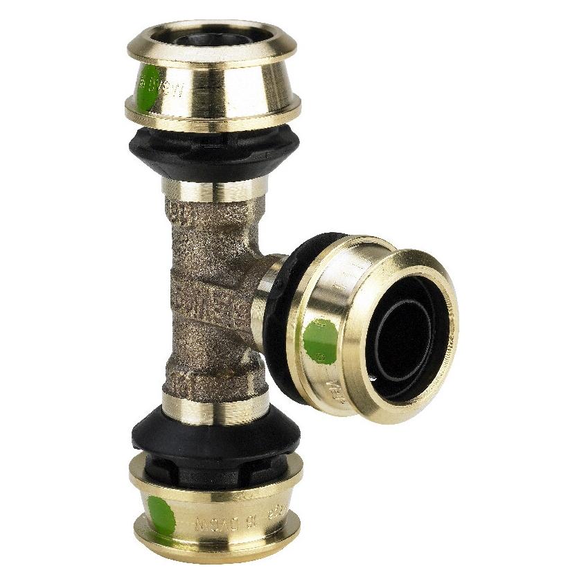 Viega Raxofix T-Stück mit SC-Contur, Modell 5318, Rotguss, 25 mm x 20 mm x 25 mm (T-Verbindung) (647384)