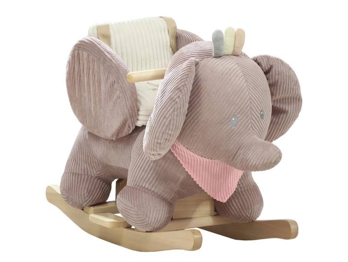 Aiyaplay Schaukeltier Elefant-Schaukel interaktive Tiergeräusche weiche Füllung Braun, 32x49x65 cm, unisex, Spielzeug, Schaukeltiere