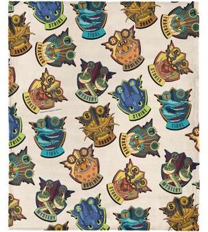 How to Train Your Dragon Silk Touch Throw Blanket 40x50 inches by THE NORTHWEST GROUP in Badges (Size OS)
