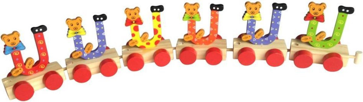 Charl's Toys Lettertrein U - Diverse wagonnetjes