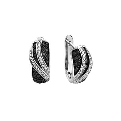 Paar Creolen CELESTA, weiß, weiß, Ohrringe, Damen, one-size, Silber 925 (Sterlingsilber)