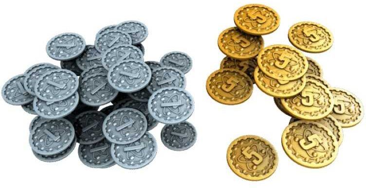 Nucleum: Metal Coins for Board And Dice Nucleum Board Game