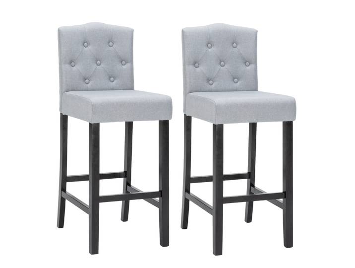 Barhocker WADE 2er Set grau/schwarz