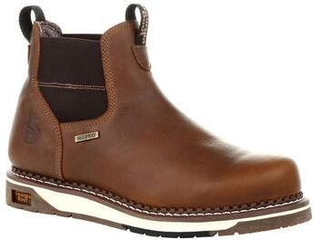 Georgia Boot Amp LT Wedge Chelsea Soft - Mens 7 Brown Boot Medium