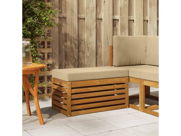 vidaXL Outdoor Hocker Bank Massivholz Akazie Natur