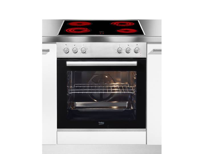 BEKO Elektro-Herd-Set BBUC12020X , Energieeffizienz: A, silber (silberfarben), Herdsets, SteamShine – Die Dampfreinigung des Backofens, Elektro-Herd-Set