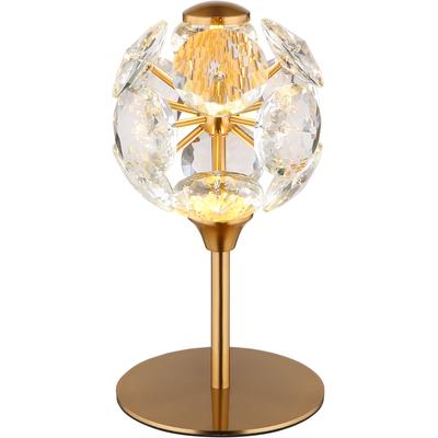 GLOBO LIGHTING LED Tischleuchte "VIRINA", gold (goldfarben), 1 Stk., Leuchten, Tischlampe/Kristalle/3000K/Wohnzimmer/Schlafzimmer/Flur, LED Tischleuchte
