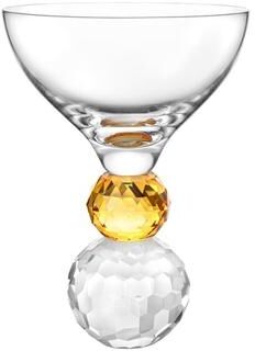 Vivience Set of 6 Glasses with Amber Ball Diamond Base