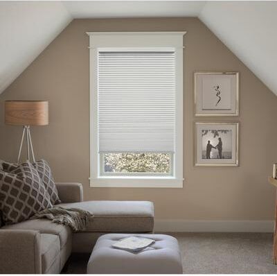 "BlindsAvenue Custom 3/4"" Pleat, Cordless Cellular Shades, Color Ice, Blackout Fabric"