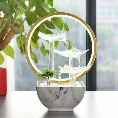 Uplifted Finds Glass Lotus Tabletop Zen Water Fountain With LED Light For Home Office Decor Glass Lotus Tabletop Zen Water Fountain With LED Light For Home Office Decor