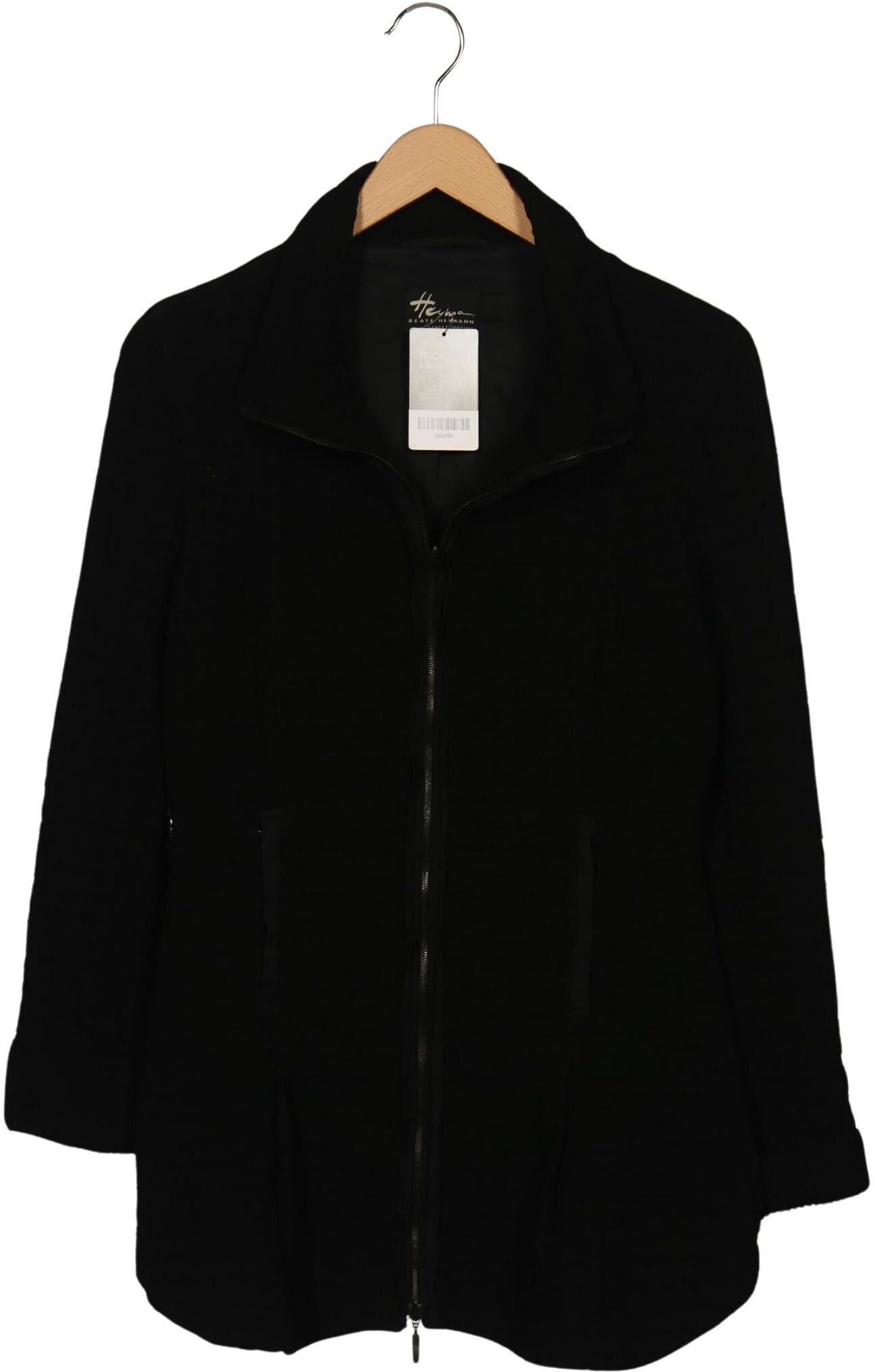 Beate Heymann Damen Mantel, Schwarz, Gr. S, kein / Etikett - Second Hand